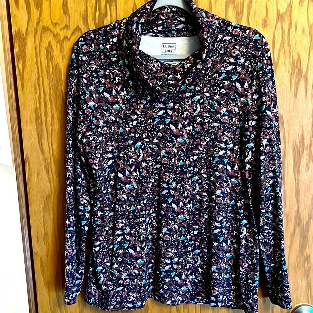 L.L. Bean Supima Cotton Cowl Neck Long Sleeve Shirt